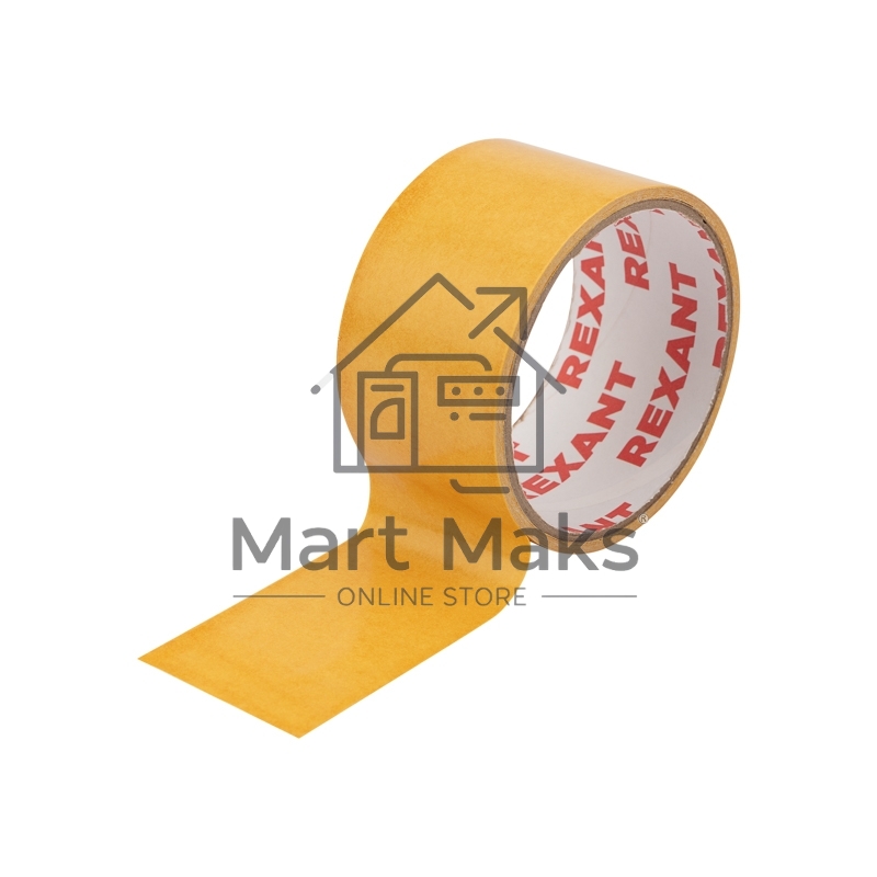 Двухсторонний скотч Rexant, полипропиленовая основа, 48 мм, ролик 5 м