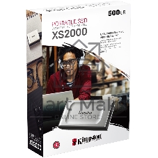 Внешний SSD Kingston XS2000, 2TB, USB 3.2 Gen 2x2 Type-C, R/W 2000/2000, серебристый