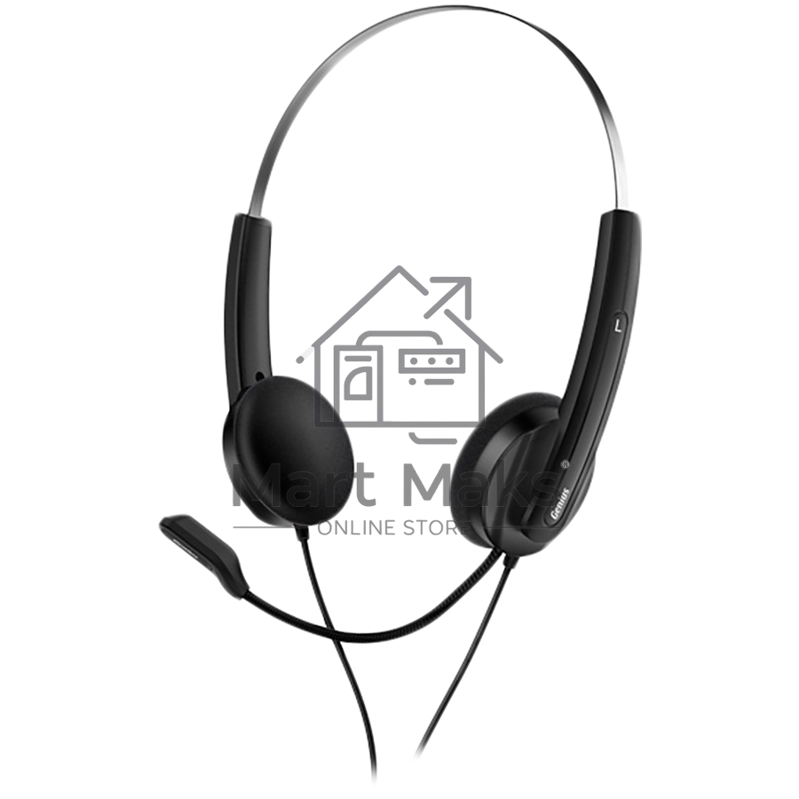 Гарнитура Genius HS-220U, регулируемое оголовье, мягкие удобные амбушюры, выносной микрофон с шумоподавлением, пульт управления