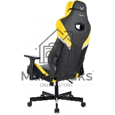 Кресло игровое Knight Thunder 5X черный/желтый эко.кожа крестов. металл