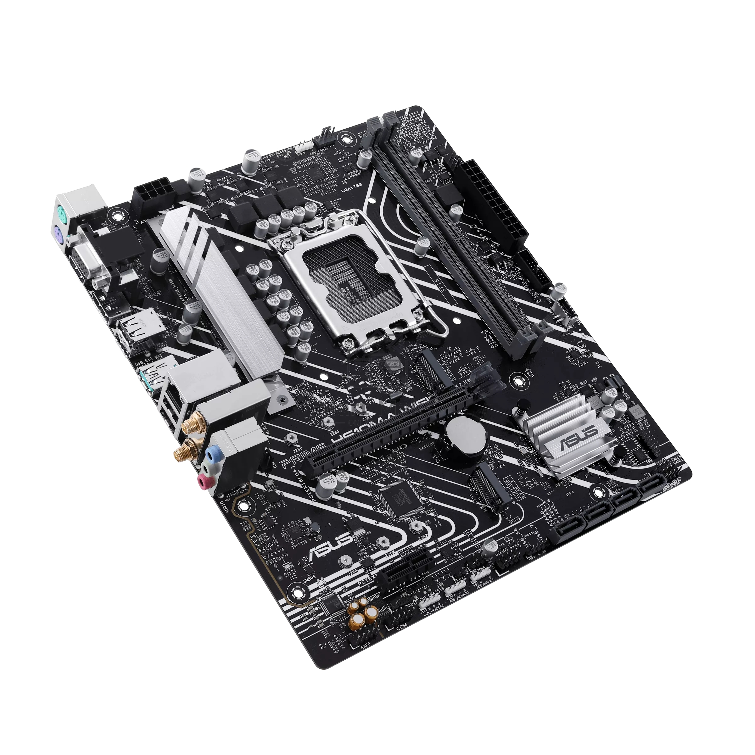 Материнская плата ASUS PRIME H610M-A WIFI, LGA 1700, Intel H610, 2xDDR5, 4xSATA, 2xM.2, 1xPCIe 4.0 x16, 1xDP, 1xHDMI, 1xVGA, 1x1Gb LAN, 1xUSB 3.2 Gen 2, 4xUSB 2.0, 3x3.5 мм, 7.1, mATX