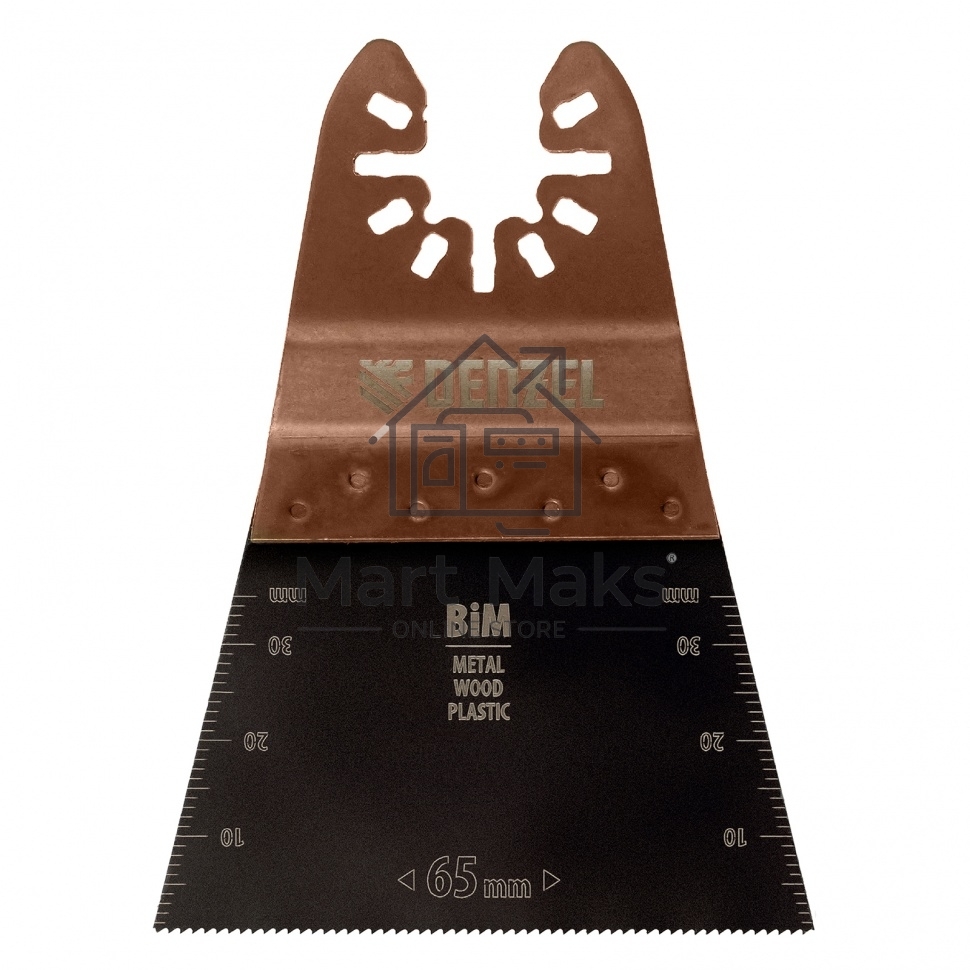Насадка для МФИ режущая прямая, BiM, по металлу и дереву, 65 x 1,2 мм, мелкий зуб Denzel