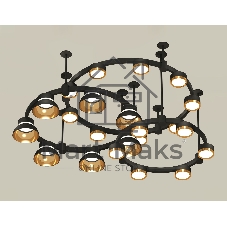 Светильник Ambrella light XR92222001/22 SBK/PYG/CL черный песок/золото желтое полированное/прозрачный GX53