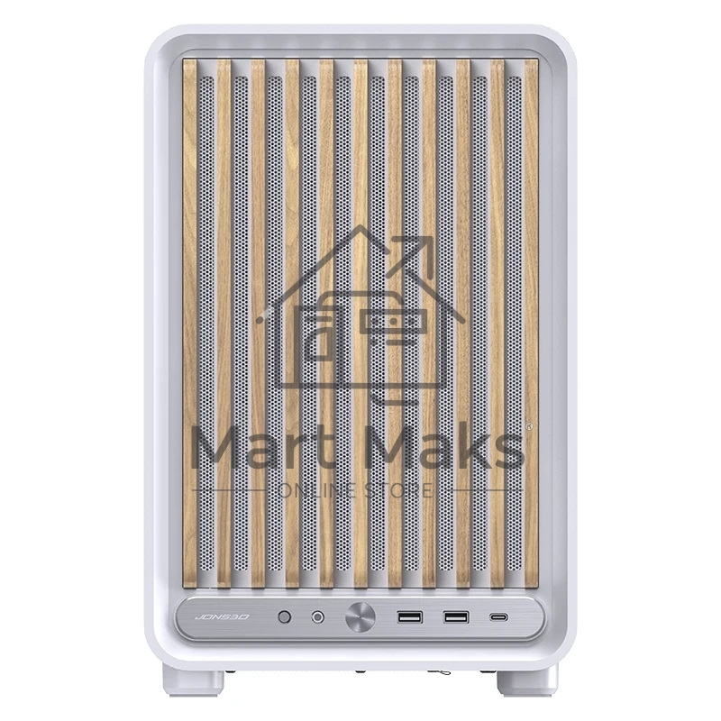 Корпус без блока питания Case JONSBO D33 WOOD, Mini-Tower, TG, no fan, 2xUSB-A 3.0 + 1xUSB-C 3.2, mATX, mITX White
