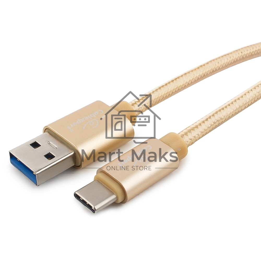 Кабель USB 3.0 Cablexpert CC-P-USBC03Gd-1.8M, AM/Type-C, серия Platinum, длина 1.8м, золотой, блистер