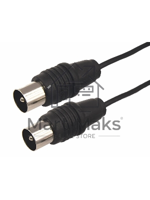 ВЧ кабель Rexant ТВ штекер - ТВ штекер, длина 3 метра, черный