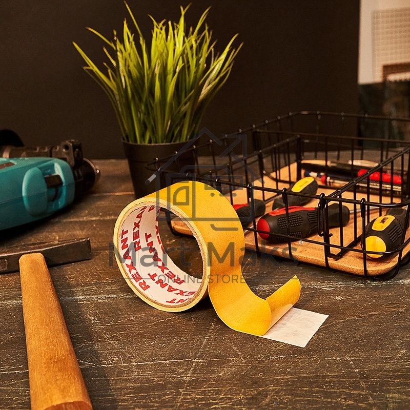 Двухсторонний скотч Rexant, полипропиленовая основа, 48 мм, ролик 5 м