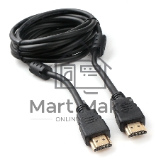 Кабель HDMI Cablexpert CCF2-HDMI4-10, 19M/19M, v2.0, медь, позол.разъемы, экран, 2 фер.кольца, 3м, черный, пакет