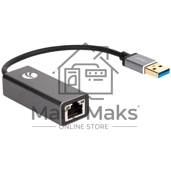Кабель-переходник USB 3.0 (Am) --> LAN RJ-45 Ethernet 1000 Mbps, Aluminum Shell, VCOM <DU312M>