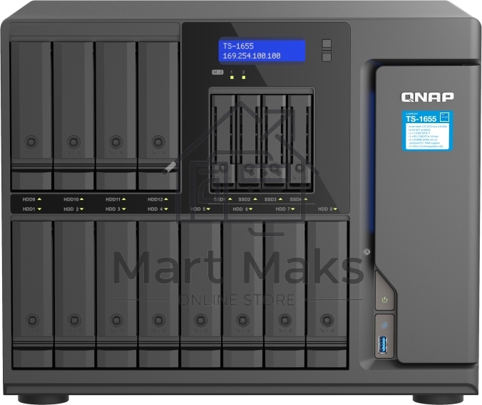 Сетевое хранилище SMB QNAP TS-1655-8G NAS 16-Bay (12x 3.5