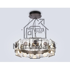 Светильник Ambrella light LH31024 GR/SM серый/дымчатый 56W 3000K D570*150