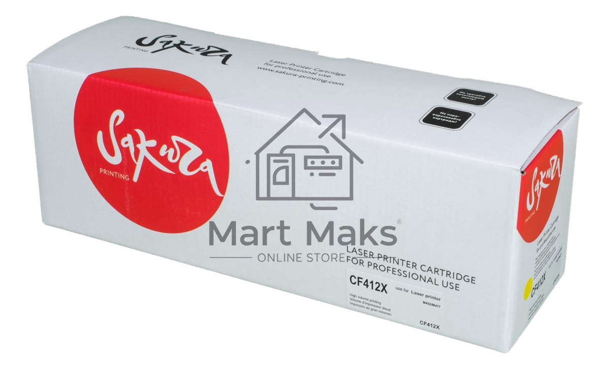 Картридж лазерный Sakura CF412X для HP LaserJet Pro M452nw, M452dn, M477fnw, M477fdw, M477fdn, M377dw, желтый, 5000 к.