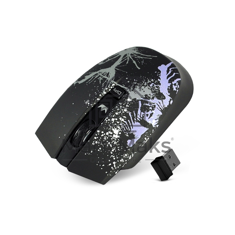 Мышь беспроводная Crown CMM-930W черный, 1600 dpi, радиоканал, USB, кнопки - 4
