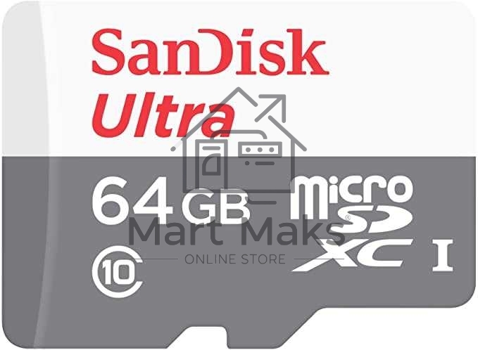 Флеш карта microSD 64GB SanDisk microSDXC Class 10 Ultra UHS-I 100MB/s