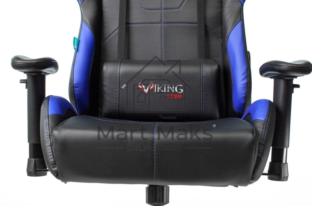 Кресло игровое Бюрократ VIKING 5 AERO BLUE черный/синий искусственная кожа
