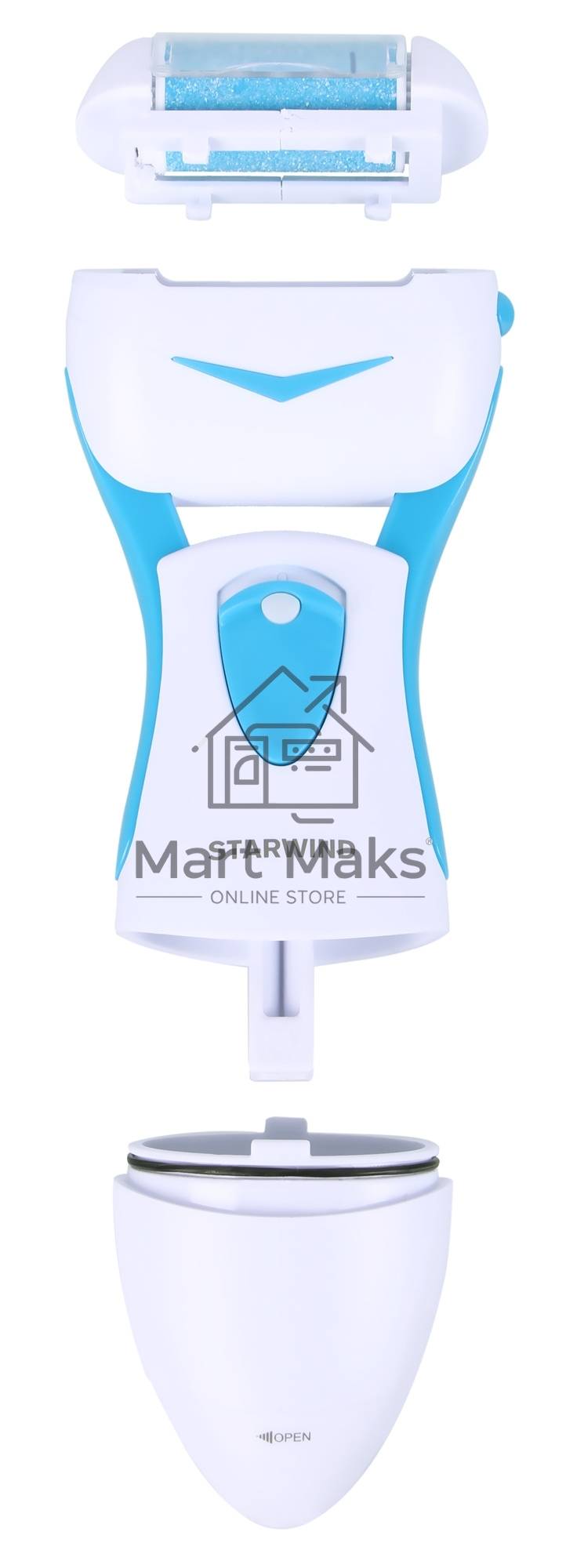Пилка электрическая Starwind SBS 2014 для стоп, синий/белый, 2 насадки