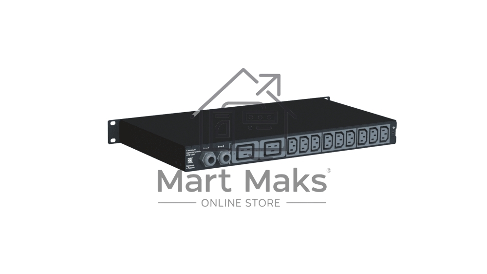 Автоматический ввод резерва ELEMY RACK ATS, 1U, 220В, 32А, OLED, Ethernet, in (2) IEC309, out (2) C19 (9) C13
