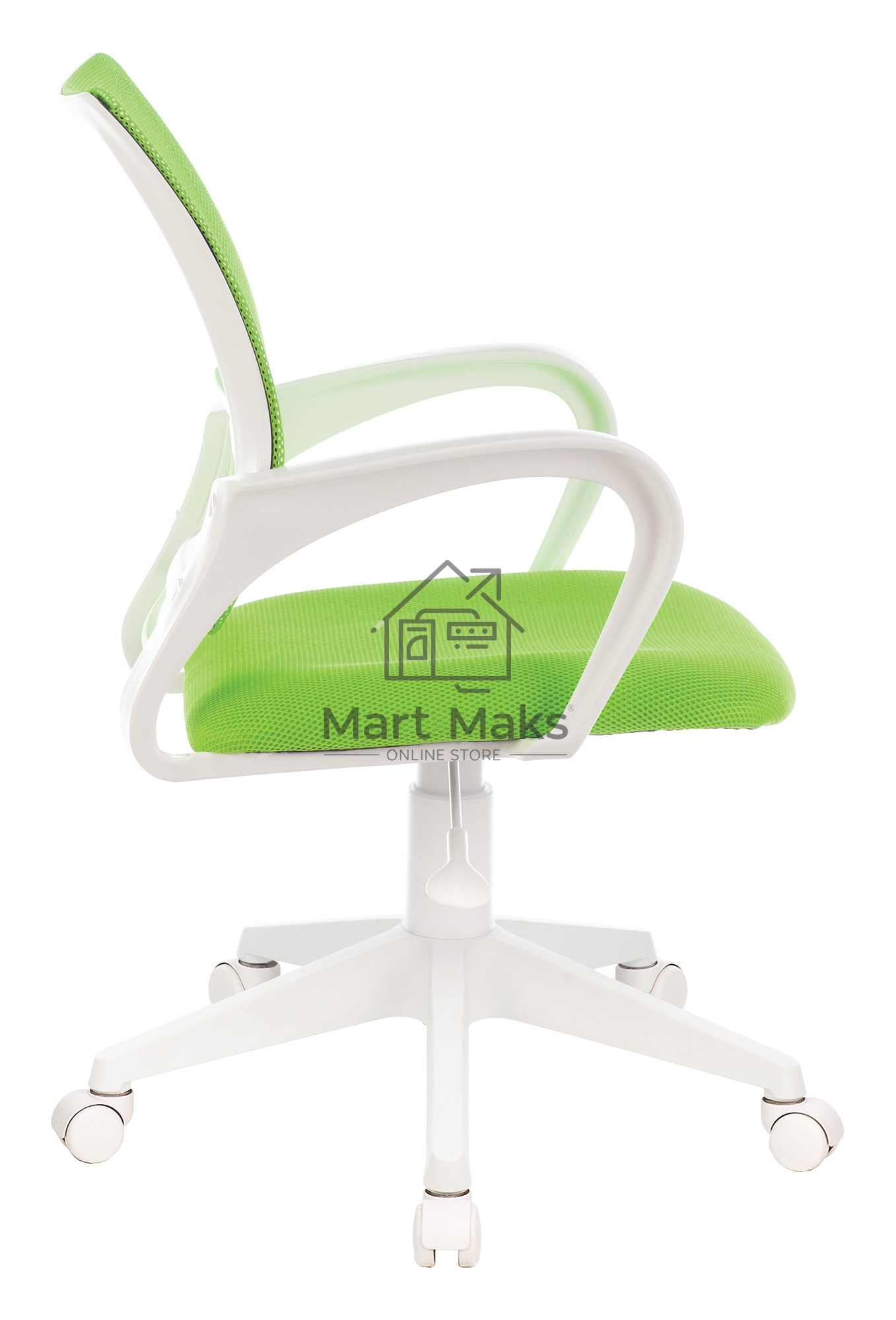 Кресло компьютерное Бюрократ CH-W695NLT TW-03A TW-18 салатовый, крестовина пластик, пластик белый