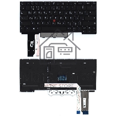 Клавиатура для ноутбука Lenovo IBM Thinkpad E14 черная с подсветкой