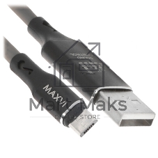 Кабель Maxvi MC-01F black USB-A - microUSB, 2A Плоский кабель, ток макс. нагрузки 2А, макс. напряжение 5V; стандарт USB 2.0; длина 1м, материал PVC, черный