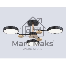 Светильник Ambrella light FL4857/3 BK/WD черный/дерево 54W 3000-6000K D660*170 (без ПДУ)