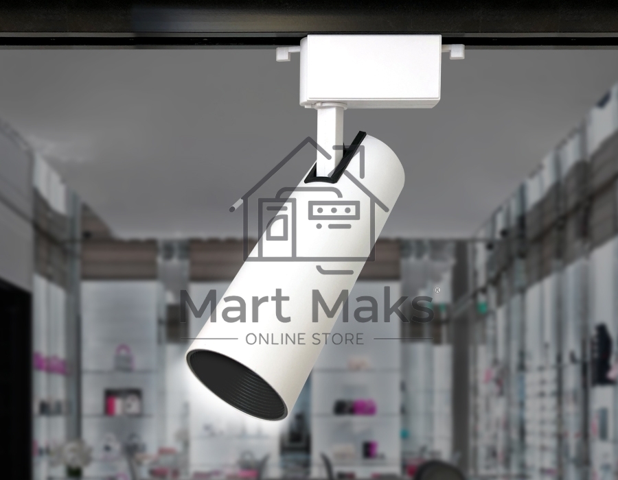 Трековый однофазный светодиодный светильник Ambrella light GL5853 WH/BK белый/черный LED 30W 4200K 24°