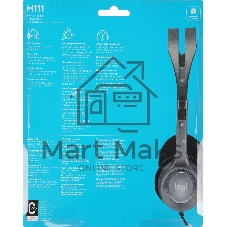 Гарнитура Logitech H111 чёрный, проводная, 3.5 мм