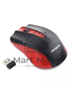 Мышь беспроводная Гарнизон GMW-430R красный, 1200 dpi, радиоканал, USB, кнопки - 3