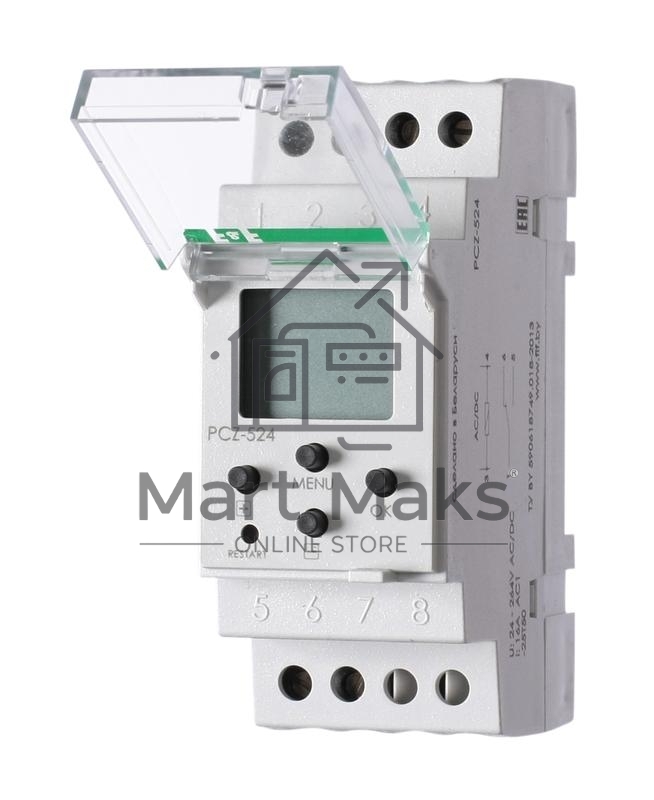 Реле времени PCZ-524 (24-264В AC/DC 16А 1перекл. контакт IP20) F&F EA02.002.004
