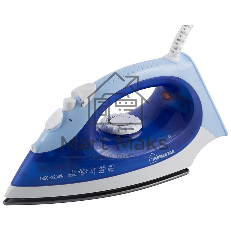 Утюг HOMESTAR HS-4002А синий (1850-2200Вт, пар, спрей, паровой удар, тефлоновая подошва)