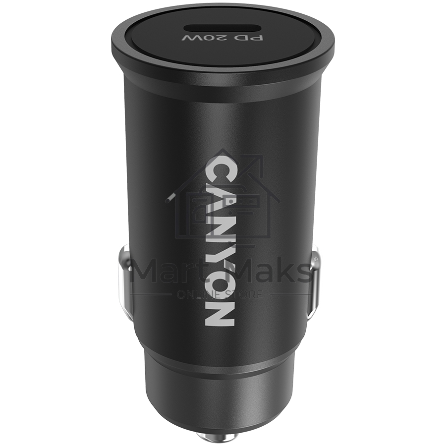 Автомобильный адаптер Canyon, PD 20W Pocket size car charger, input: DC12V-24V, output: PD20W, support iPhone12 PD fast charging, Compliant with CE RoHs, Size: 50.6*23.4*23.4, 18g, черный