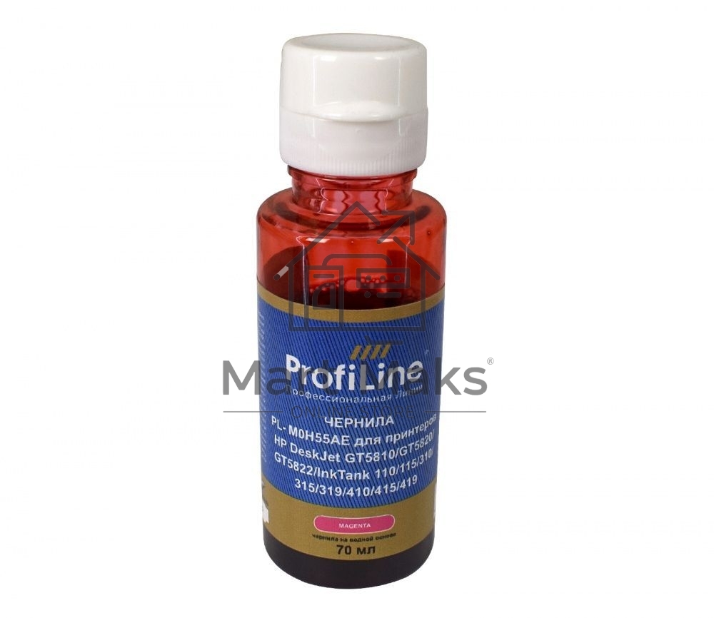 Чернила ProfiLine PL-M0H55AE (GT52) для принтеров HP DeskJet GT5810/GT5820/GT5822/InkTank 110/115/310/315/319/410/415/418 на водной основе Magenta 70 мл