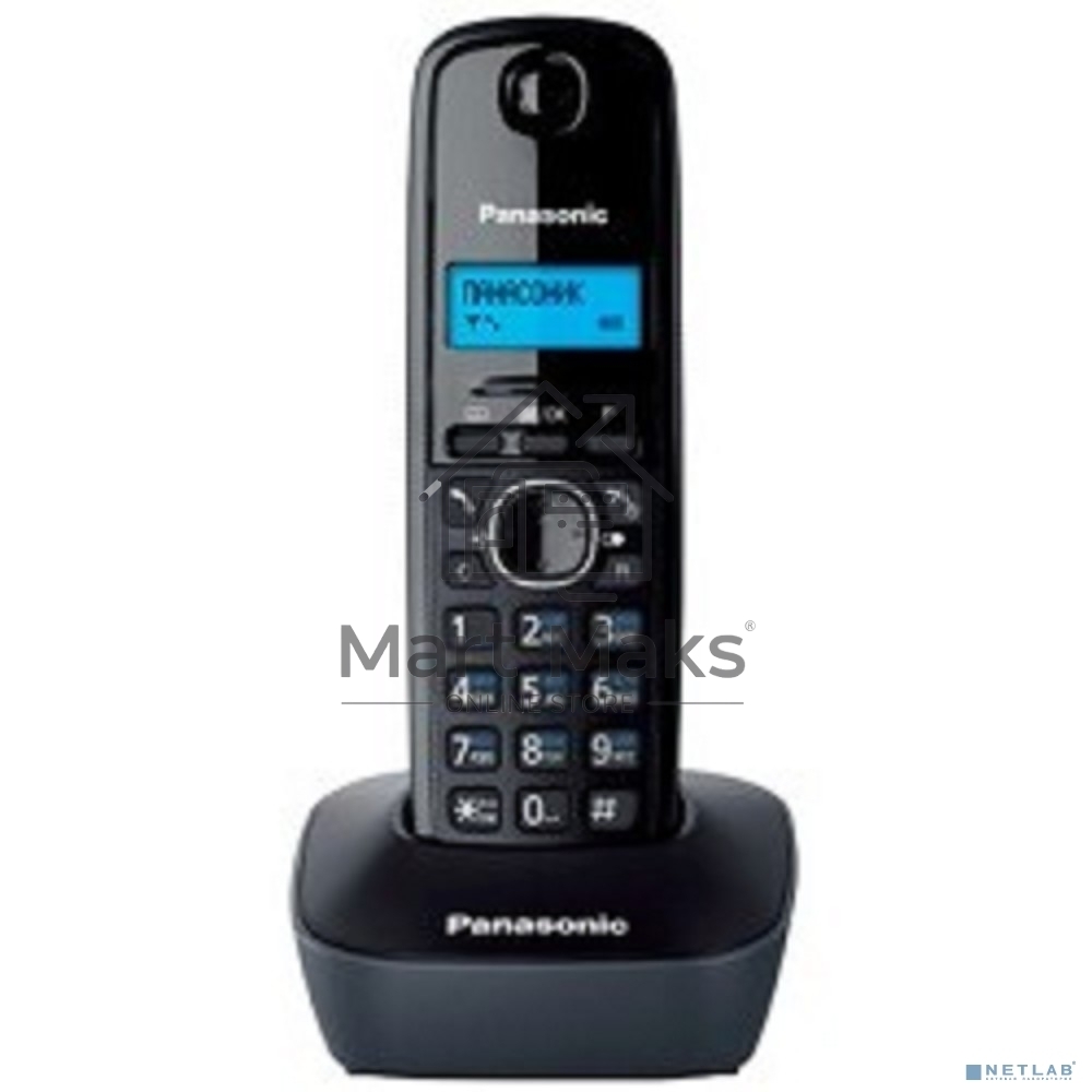 Телефон беспроводной (DECT) Panasonic KX-TG1611RUH (серый) АОН, Caller ID,12 мелодий звонка,подсветка дисплея,поиск трубки