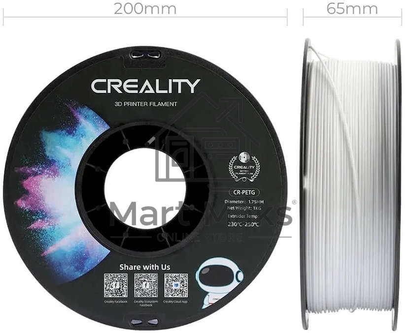 Пластик для принтера 3D Creality 3301030034 CR-PETG 1.75мм 1кг белый