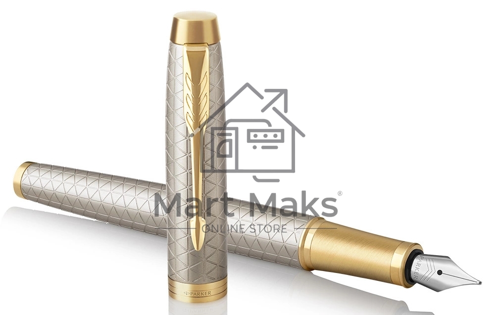 Ручка перьевая Parker IM Premium F323 (CW1931684) Grey GT F сталь нержавеющая, подарочная коробка
