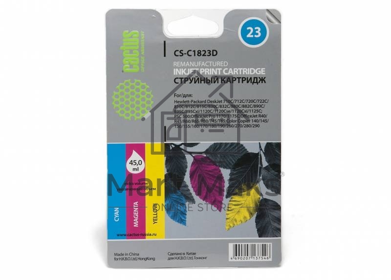 Картридж струйный Cactus CS-C1823D цветной (38ml) для №23 HP DeskJet 700series/712c/720c/722c/810
