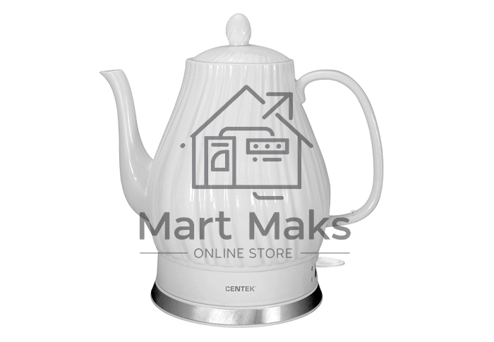 Чайник электрический Centek CT-0064 2.0л, 2150W, супербелая керамика, рельефный корпус