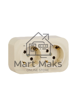 Блок розеток Quteo с предварительным подключением 2x2К+З со шторками, 16A, 250В, IP 20, Слон. кость