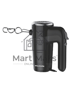 Миксер Willmark WHM-7003 (500Вт, 6 скоростей, насадки для взбивания/для теста, черный)
