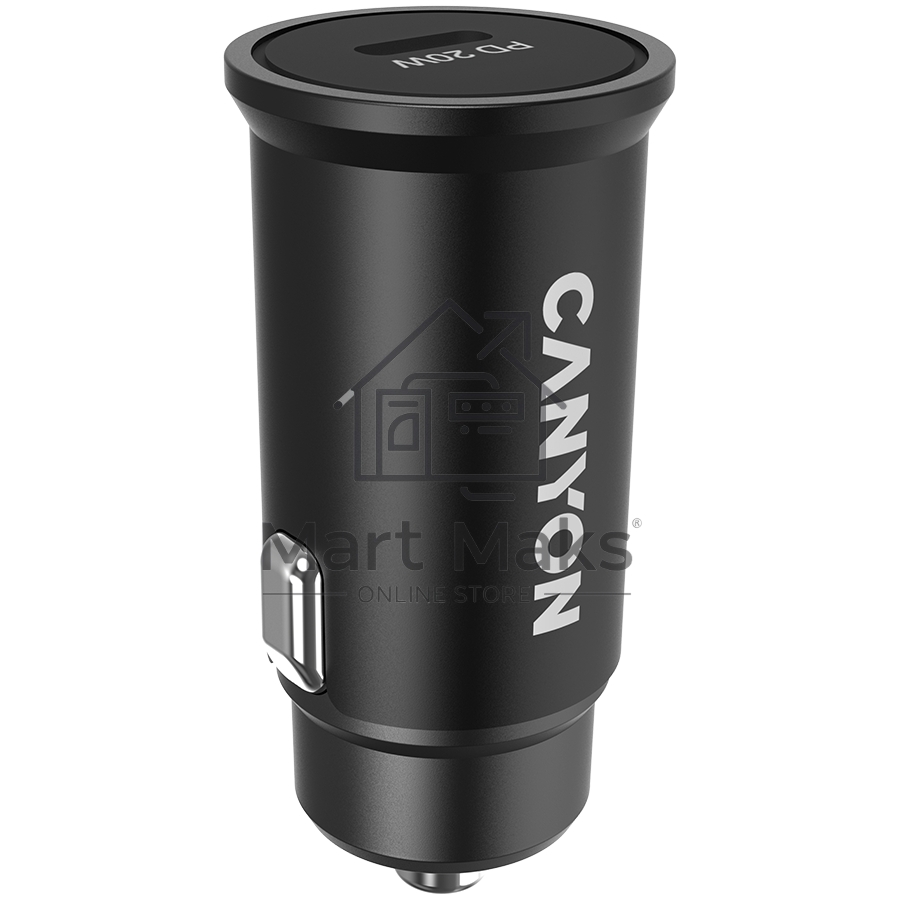 Автомобильный адаптер Canyon, PD 20W Pocket size car charger, input: DC12V-24V, output: PD20W, support iPhone12 PD fast charging, Compliant with CE RoHs, Size: 50.6*23.4*23.4, 18g, черный