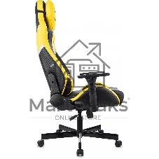 Кресло игровое Knight Thunder 5X черный/желтый эко.кожа крестов. металл