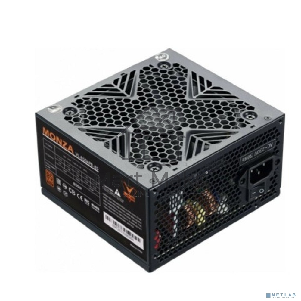 Блок питания Aerocool / Formula ATX 850W MONZA VL-850APB-85 80+ bronze (24+4+4pin) APFC 120mm fan 7xSATA RTL