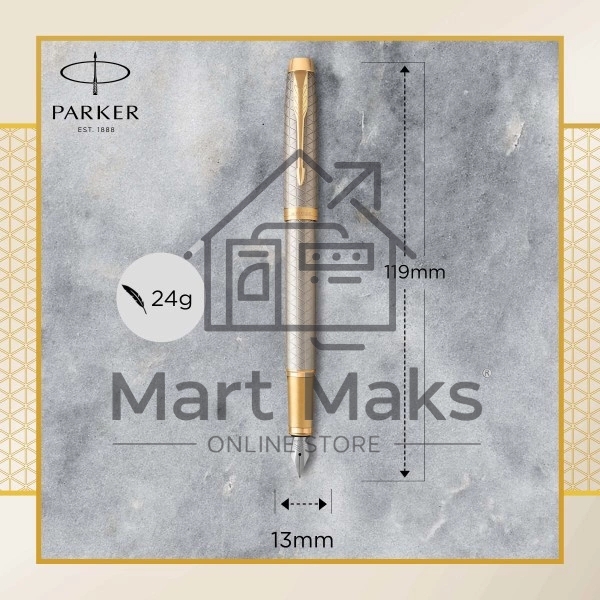 Ручка перьевая Parker IM Premium F323 (CW1931684) Grey GT F сталь нержавеющая, подарочная коробка