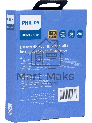 Кабель аудио-видео Philips 4K 30 Гц Full HD HDMI (m)/HDMI (m) 1.5м. позолоч.конт. черный