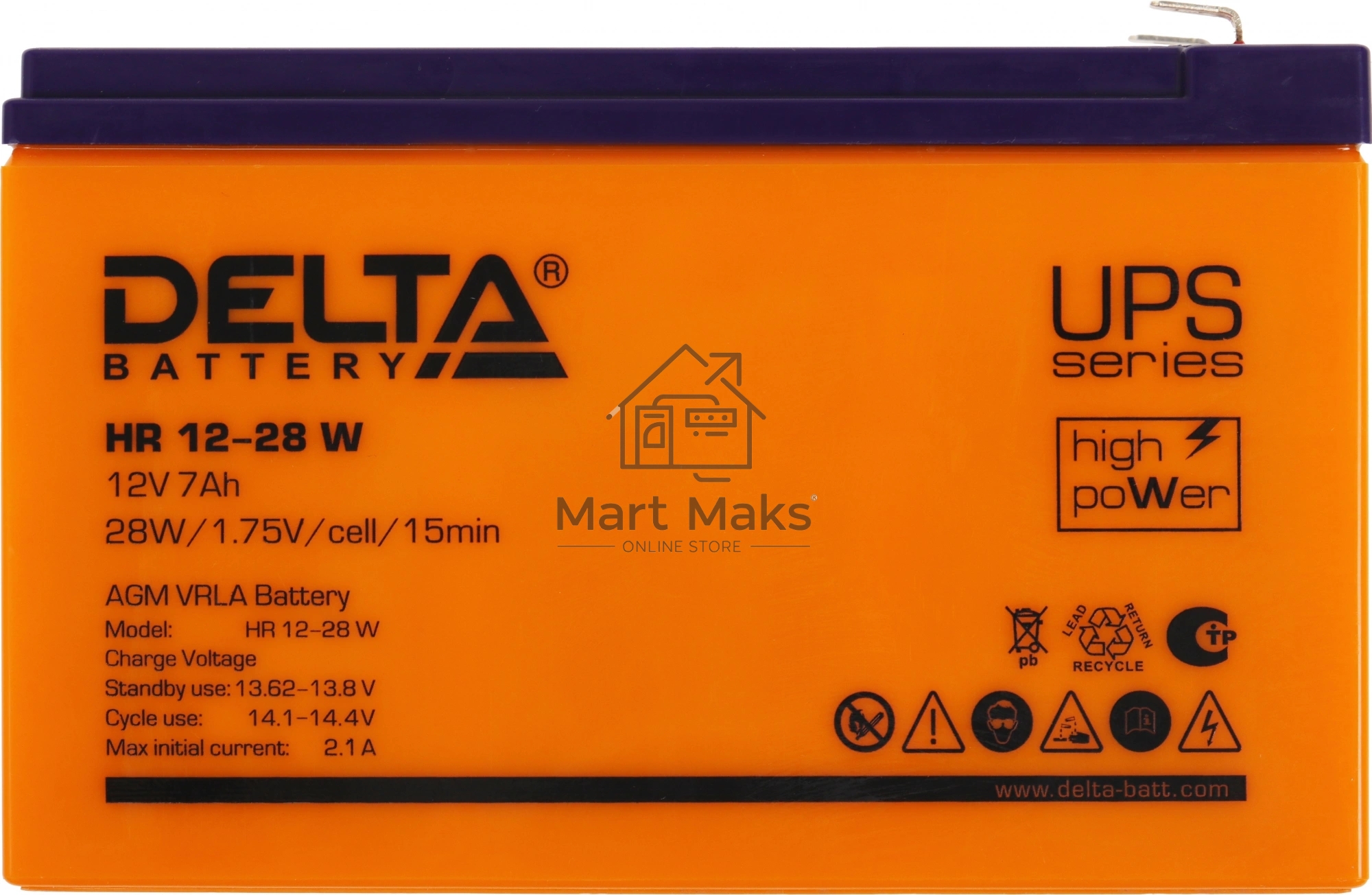 Батарея Delta HR 12-28 W (12V, 7Ah)