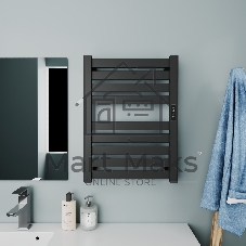 Полотенцесушитель дизайнерский электрический BAU Elite Elegant Black 60х45, подключение справа, черн