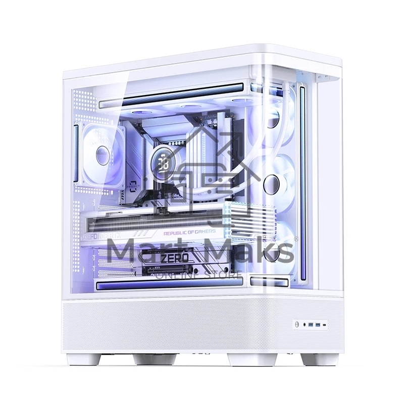 Корпус без блока питания Case JONSBO TK-5, Midi-Tower, TG, no fan, 2xUSB-A 3.0 + 1xUSB-C 3.2, ATX, mATX, mITX White