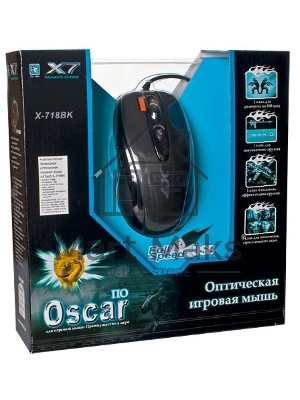 Мышь проводная A4Tech X-718BK черный, 3000 dpi, USB, кнопки - 7