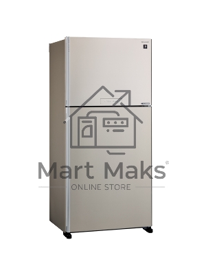 Холодильник Sharp SJ-XG60PMBE бежевый двухкамерный 422/178 л морозилка сверху, No Frost