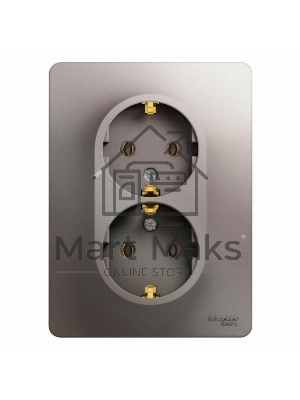 Розетка 2-м Glossa с заземл. в сборе платина SchE GSL001224 Розетка 2-м Glossa с заземл. в сборе платина SchE GSL001224